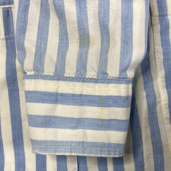 Vintage Gary Daniels Blue & White Striped Long Sleeve Button Up Shirt Size Large - Picture 6 of 8